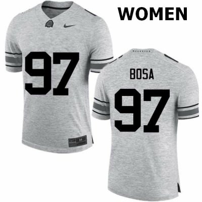 Women's Ohio State Buckeyes #97 Nick Bosa Gray Nike NCAA College Football Jersey Winter XQH6044PW
